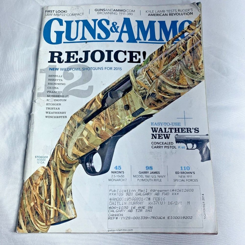 Guns & Ammo Back Issue November 2014 Rejoice NEW Wildfowl Shotguns